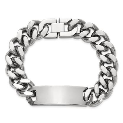 9 Inch Chisel Stainless Steel Polished Curb Link 8.75 Id Bracelet