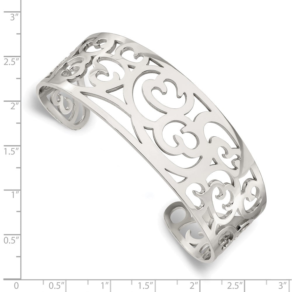 Stainless Steel Chisel Polished Fancy Cuff Bracelet
