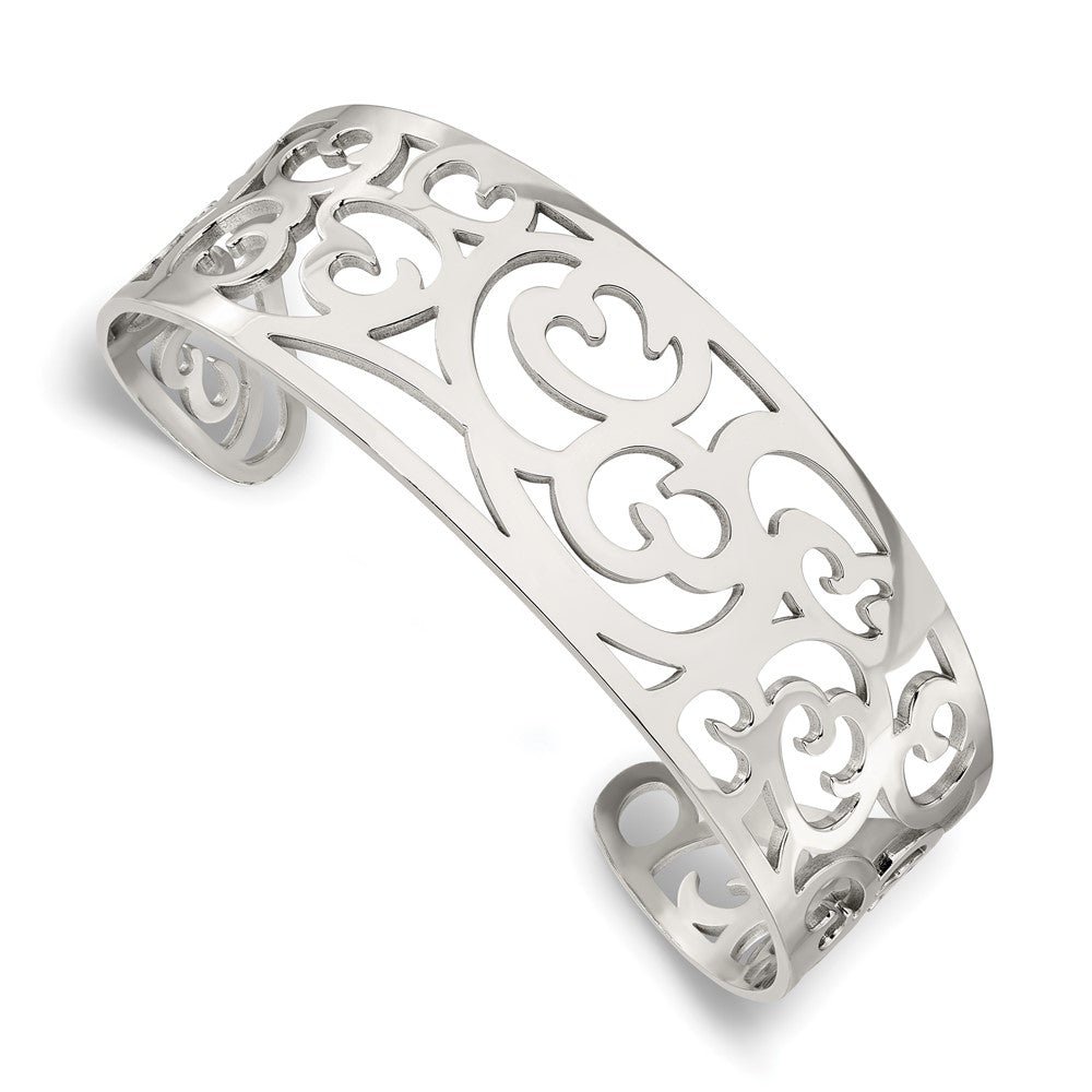 Stainless Steel Chisel Polished Fancy Cuff Bracelet