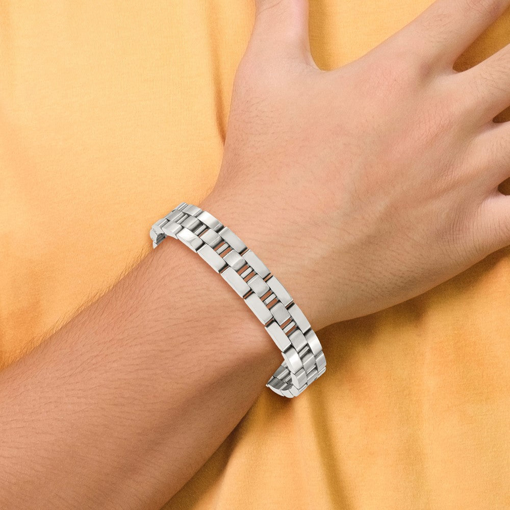 Stainless Steel Chisel Polished 8.5 Inch Link Bracelet