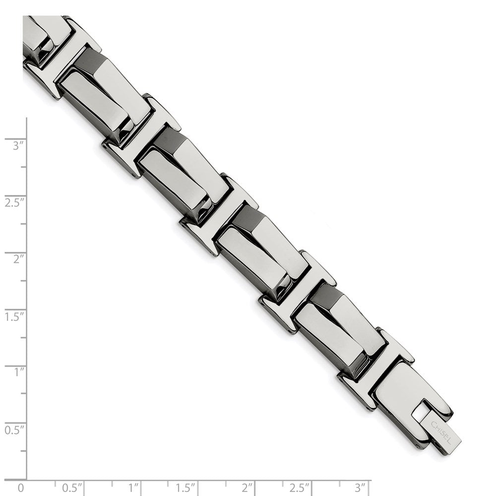 Stainless Steel Chisel Polished 8.5 Inch Link Bracelet