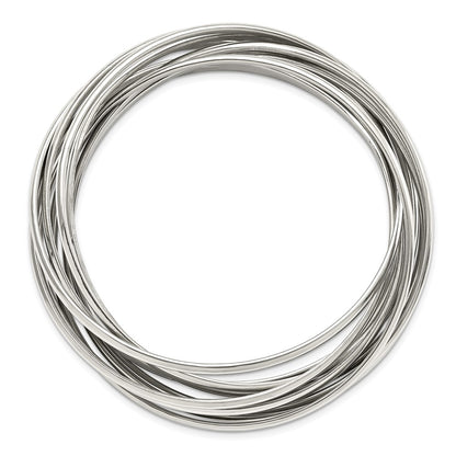 Stainless Steel Chisel Polished 9 Piece Set Of Intertwined Bangles