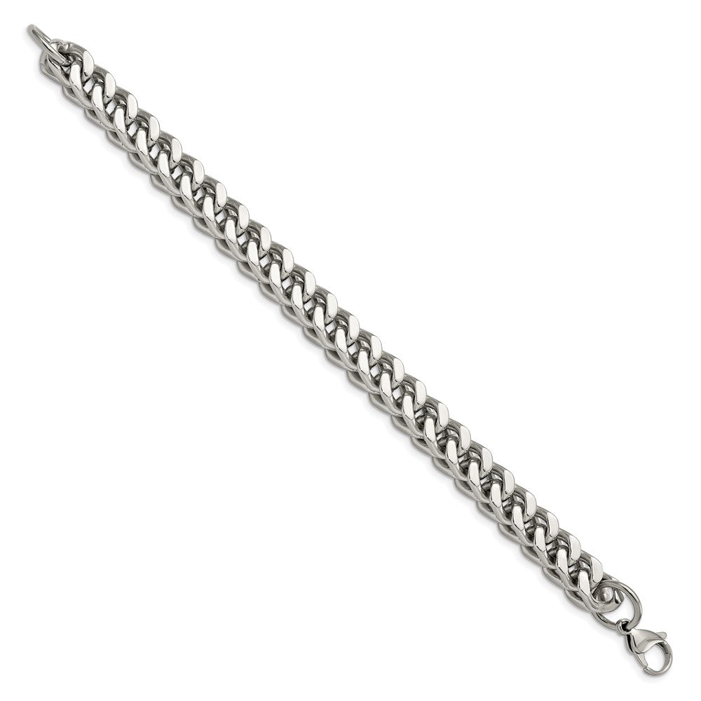 Stainless Steel Chisel Polished Heavy Wheat Chain Bracelet