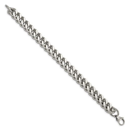 Stainless Steel Chisel Polished Heavy Wheat Chain Bracelet
