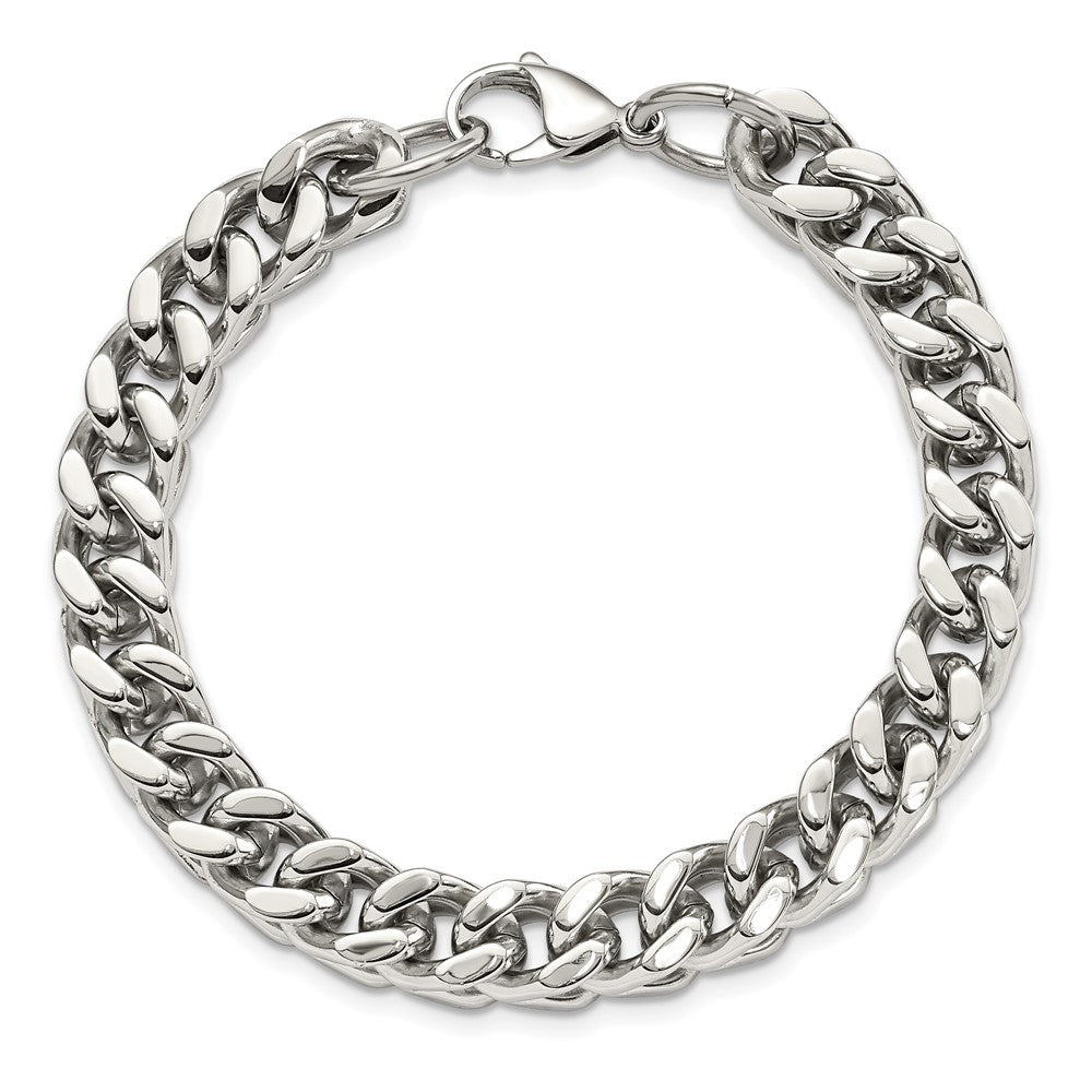 Stainless Steel Chisel Polished Heavy Wheat Chain Bracelet
