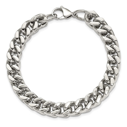 Stainless Steel Chisel Polished Heavy Wheat Chain Bracelet