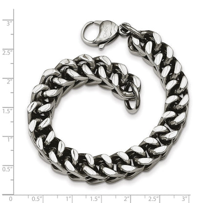 Stainless Steel Chisel Polished Heavy Wheat Chain Bracelet