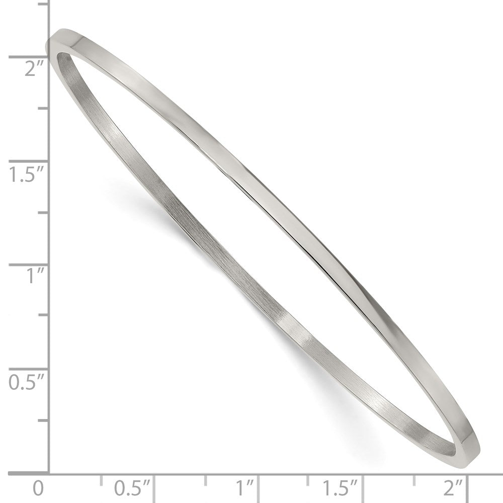 Stainless Steel Chisel Polished 2mm Bangle