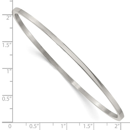 Stainless Steel Chisel Polished 2mm Bangle