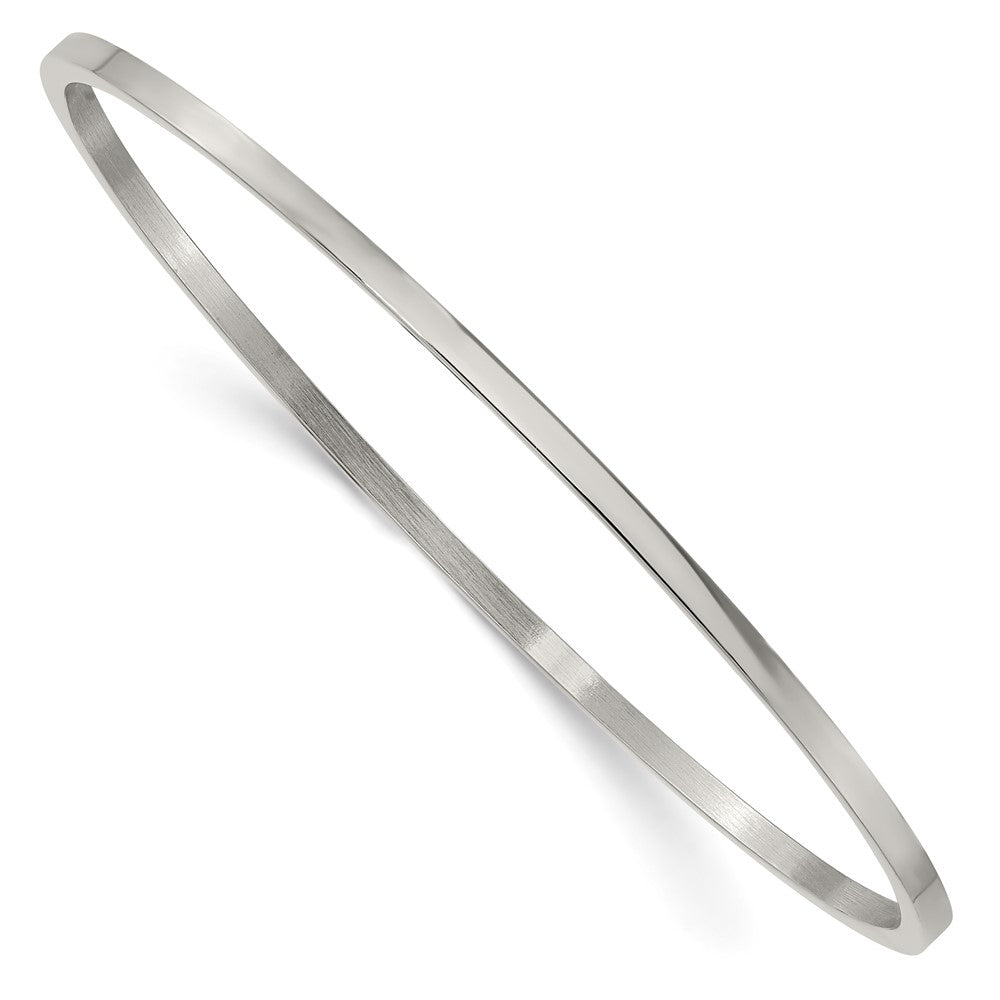 Stainless Steel Chisel Polished 2mm Bangle