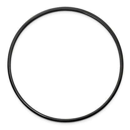Stainless Steel Chisel Polished Black Ip-Plated 2mm Bangle