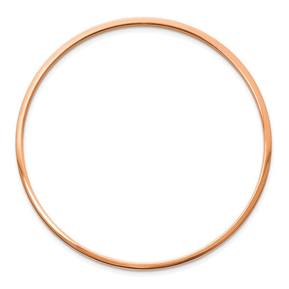 Stainless Steel Chisel Polished Rose Ip-Plated 2mm Bangle