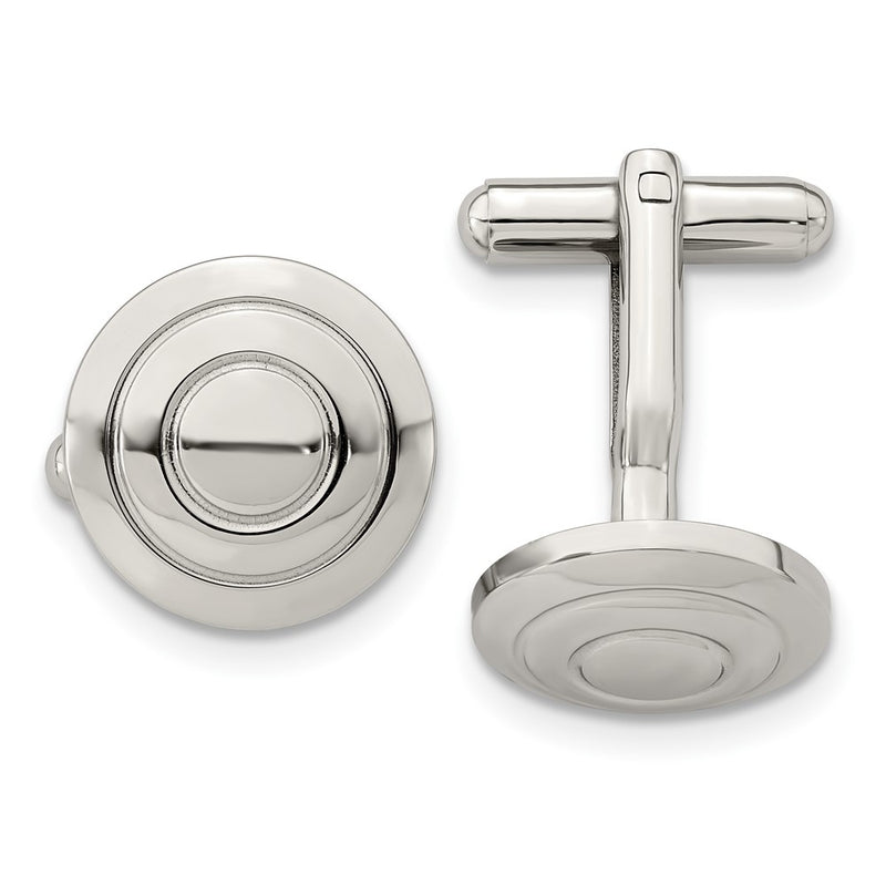 Stainless Steel Chisel Polished Cufflinks