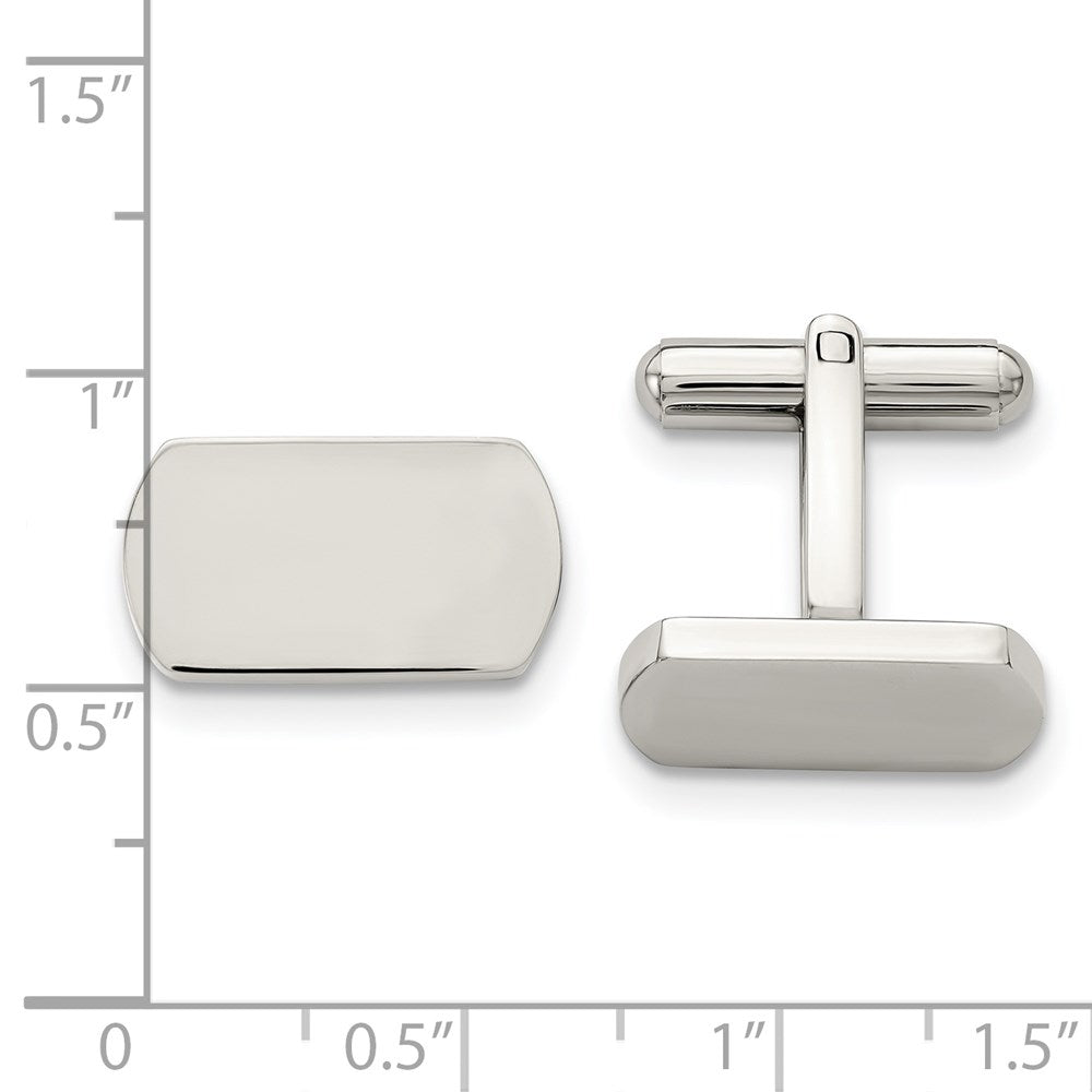 Stainless Steel Chisel Polished Cufflinks