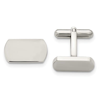 Stainless Steel Chisel Polished Cufflinks