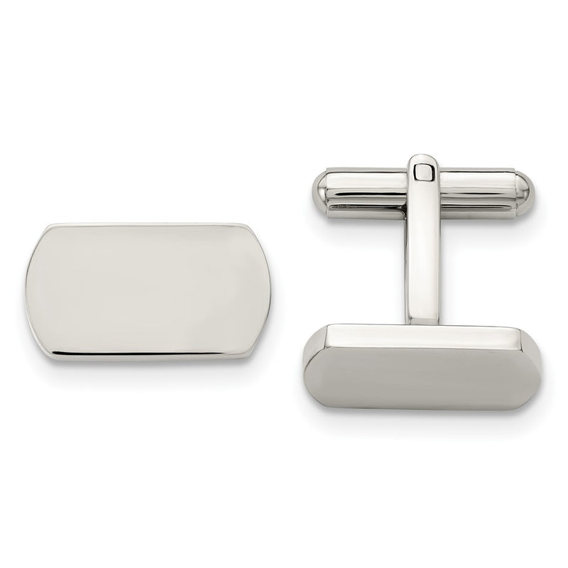 Stainless Steel Chisel Polished Cufflinks