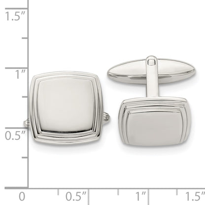 Stainless Steel Chisel Polished Square Cufflinks
