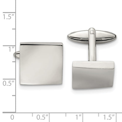 Stainless Steel Chisel Polished Square Cufflinks
