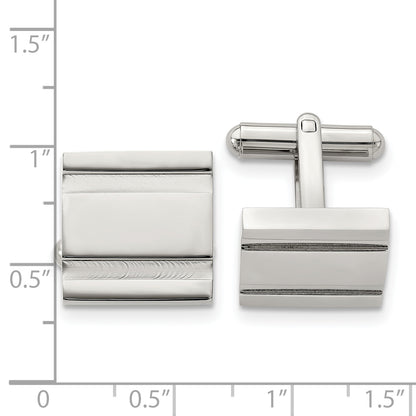 Stainless Steel Chisel Polished Square Cufflinks