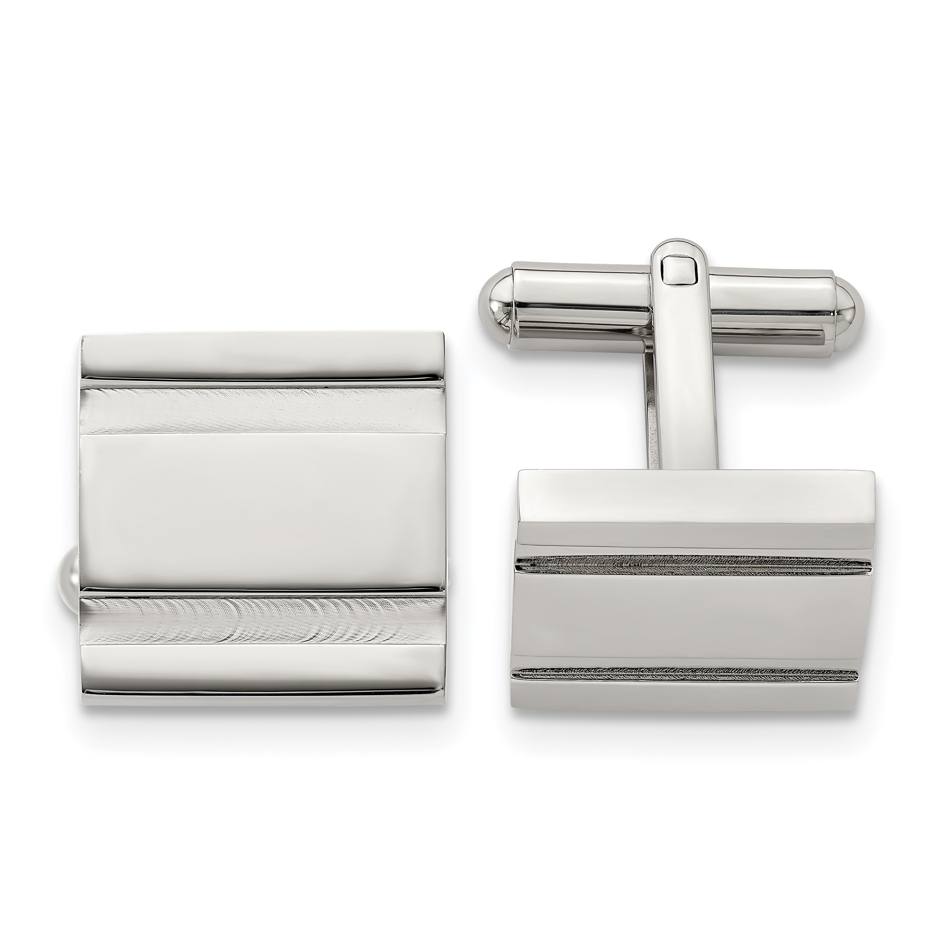 Stainless Steel Chisel Polished Square Cufflinks