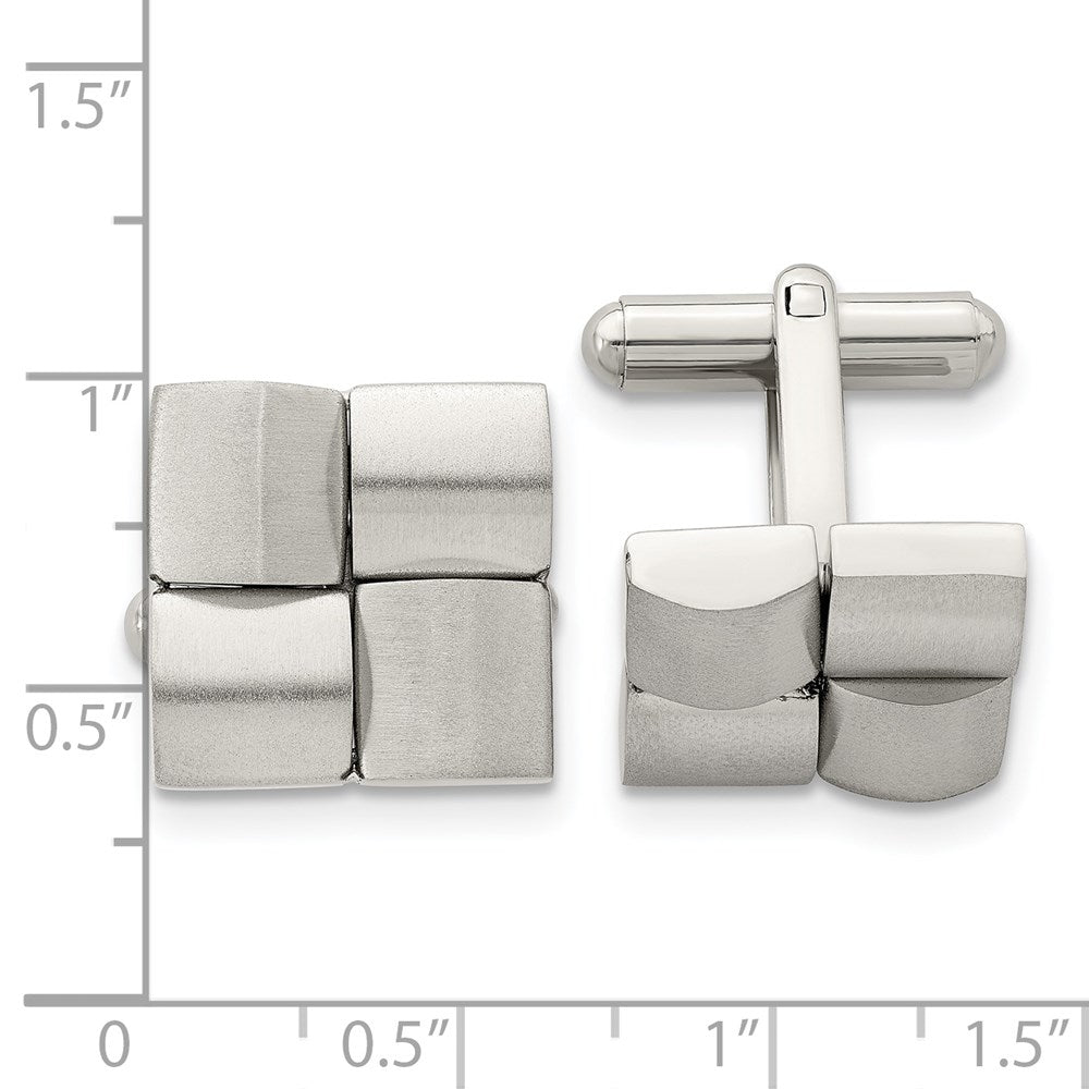 Stainless Steel Chisel Brushed Cufflinks