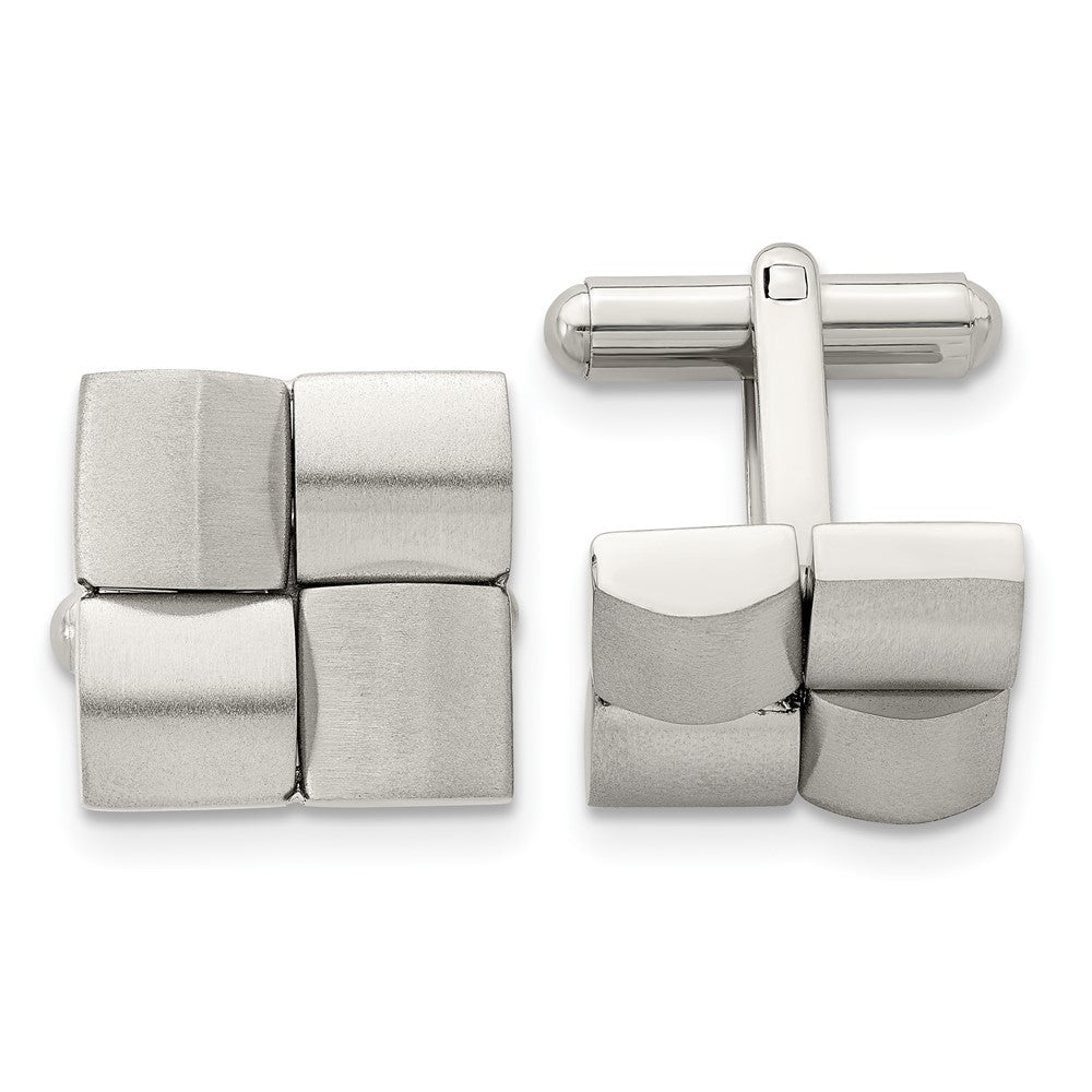 Stainless Steel Chisel Brushed Cufflinks