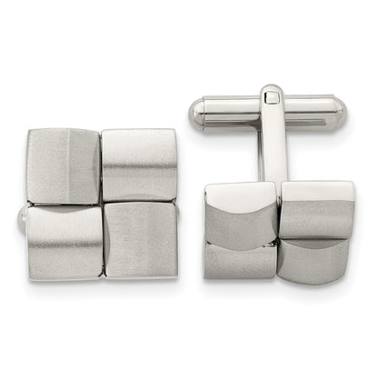 Stainless Steel Chisel Brushed Cufflinks