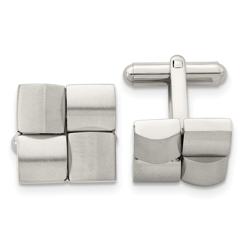 Stainless Steel Chisel Brushed Cufflinks