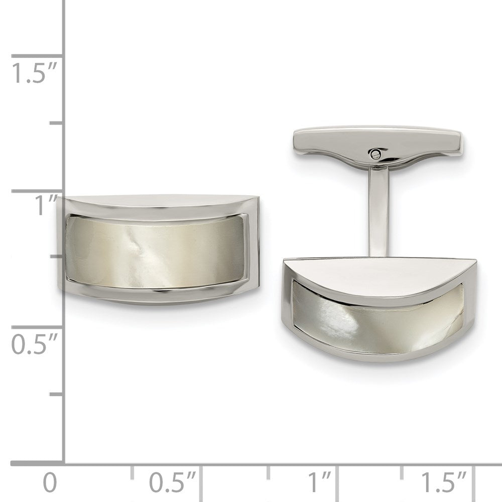 Stainless Steel Chisel Polished Cat'S Eye Cufflinks