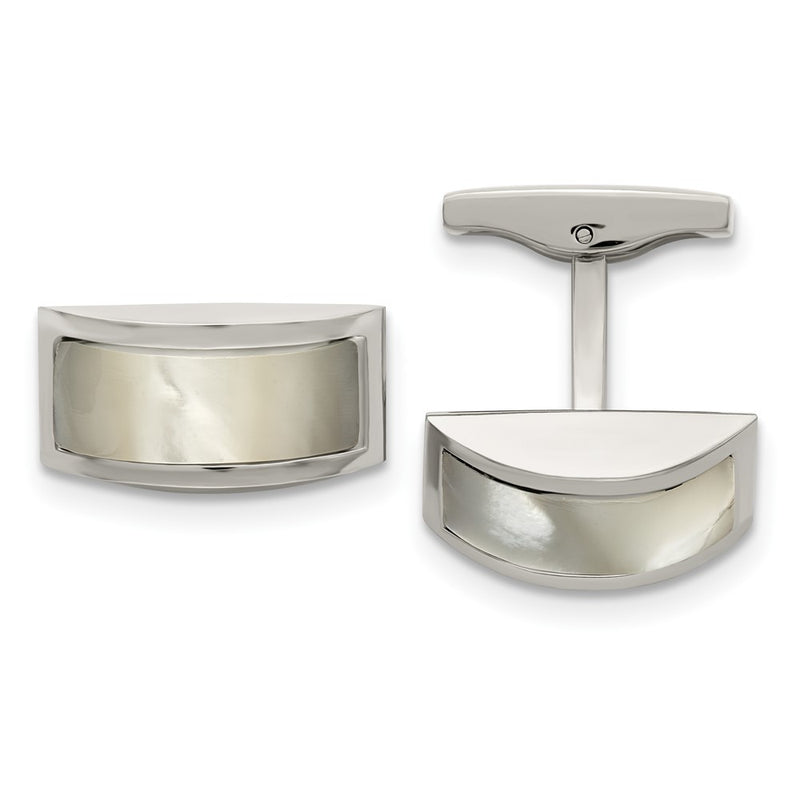 Stainless Steel Chisel Polished Cat'S Eye Cufflinks