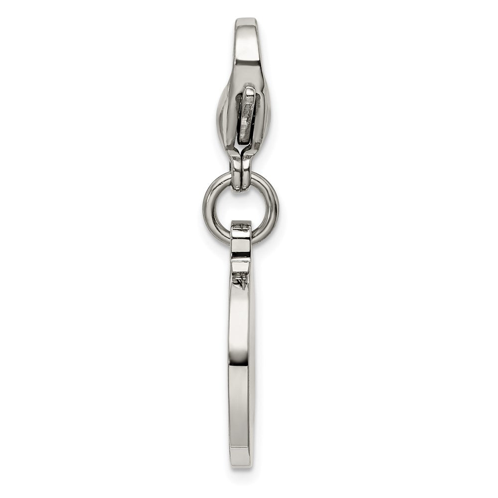 Stainless Steel Chisel Polished With Red Enamel Medical Id Charm