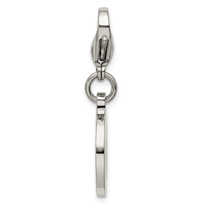 Stainless Steel Chisel Polished With Red Enamel Medical Id Charm