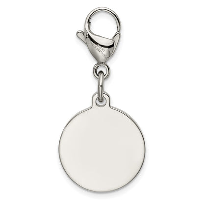 Stainless Steel Chisel Polished With Red Enamel Medical Id Charm