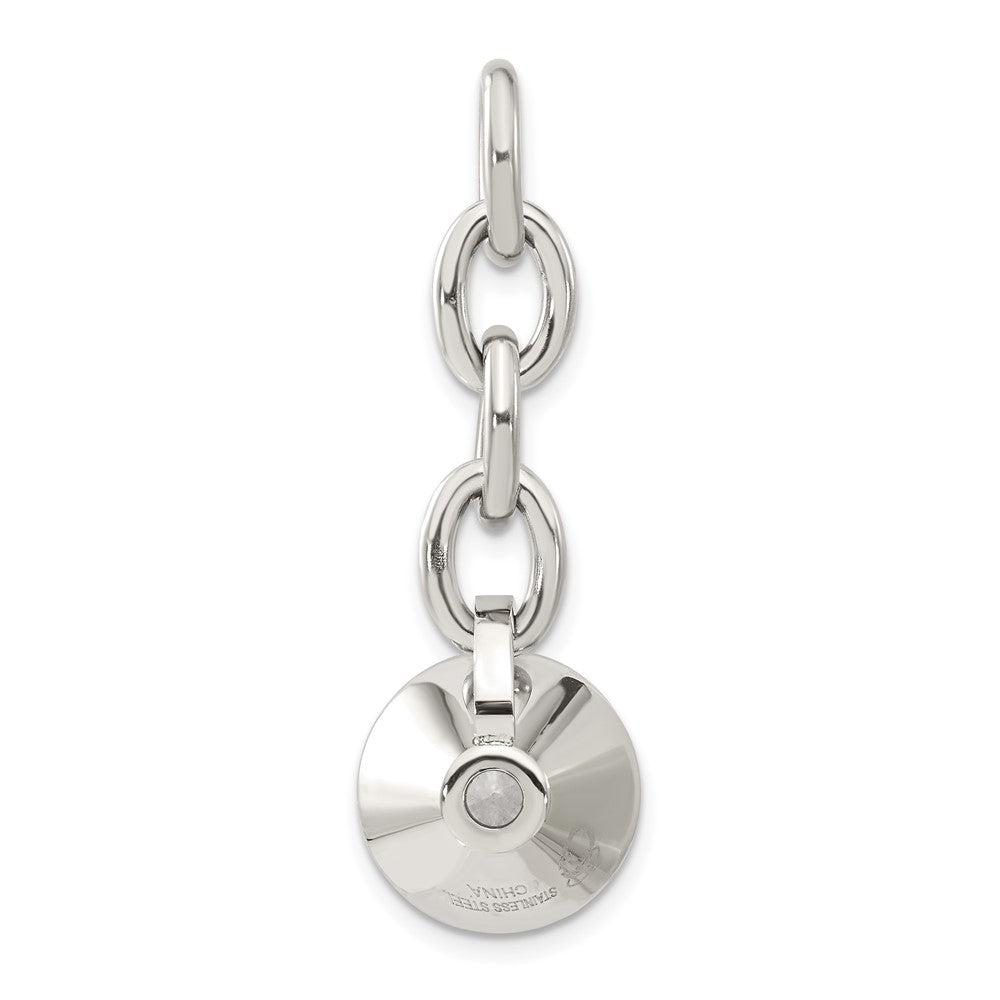 Stainless Steel Cz Interchangeable Charm Pendant