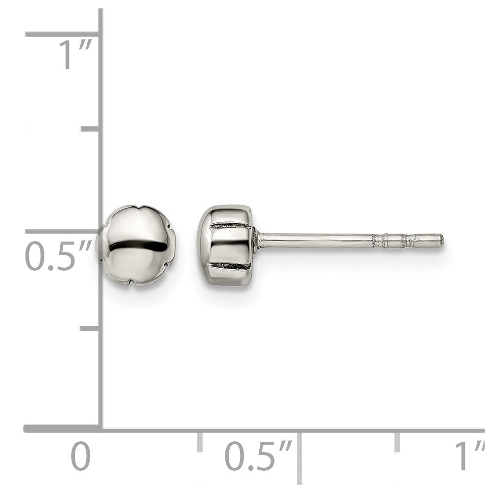 Stainless Steel Chisel Polished Post Earrings