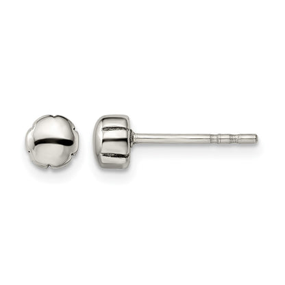 Stainless Steel Chisel Polished Post Earrings