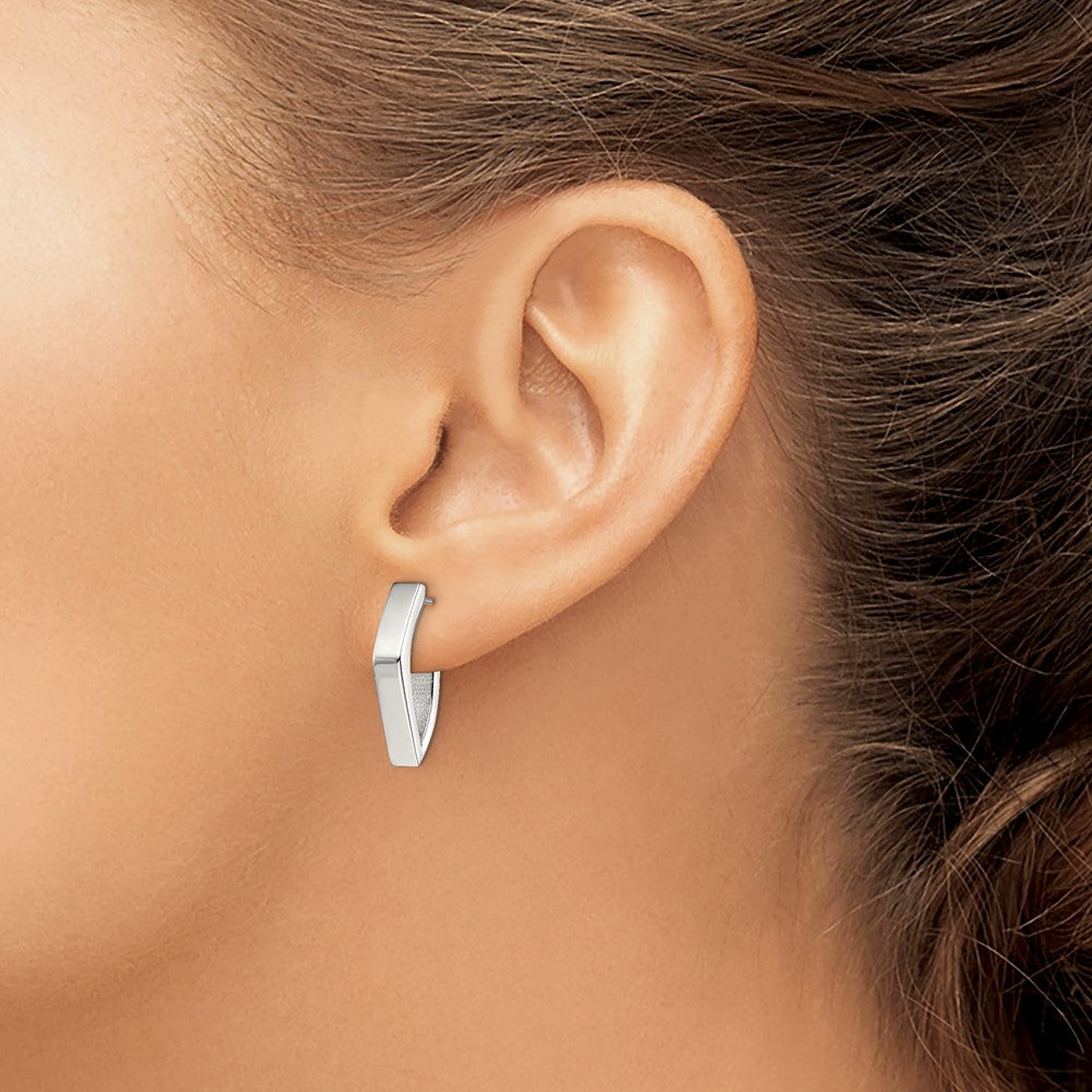 Stainless Steel Chisel Polished J Post Earrings