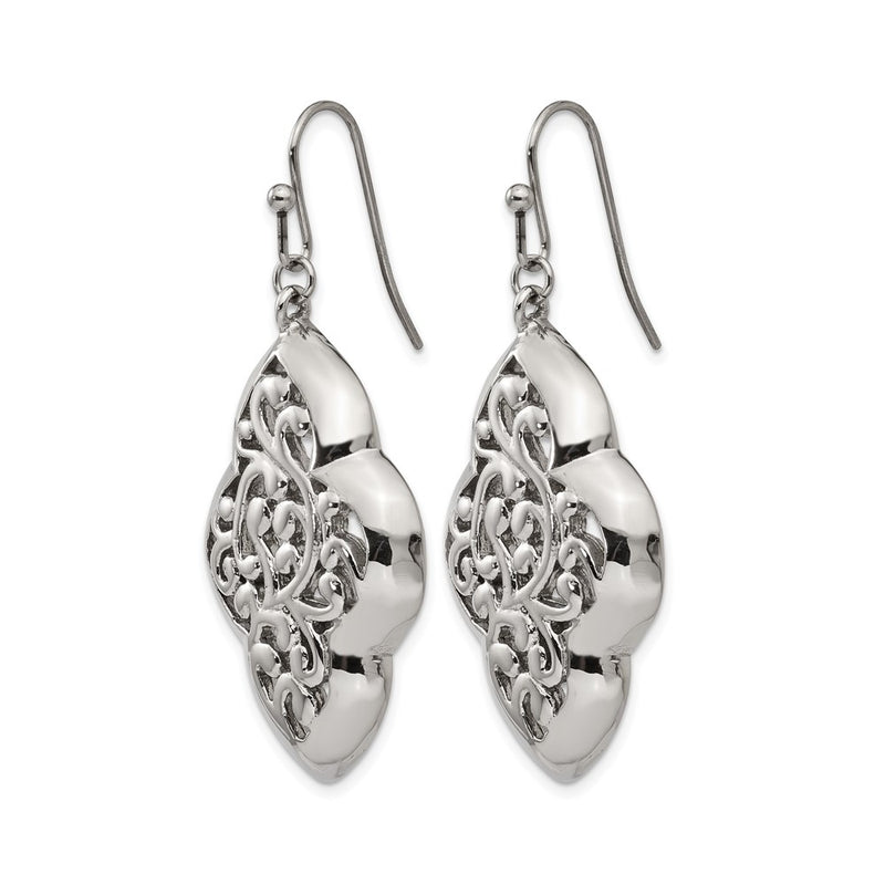 Stainless Steel Polished Dangle Shepherd Hook Earrings