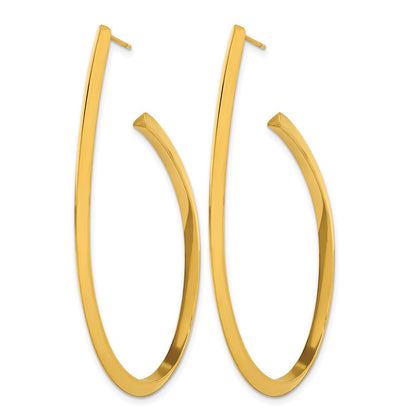 Stainless Steel Polished Yellow Ip-Plated Post Hoop Earrings