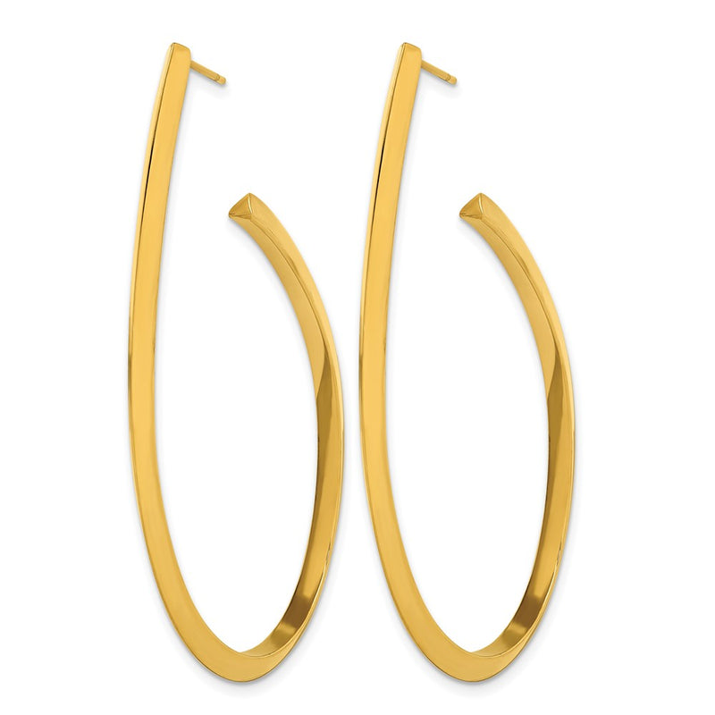 Stainless Steel Polished Yellow Ip-Plated Post Hoop Earrings