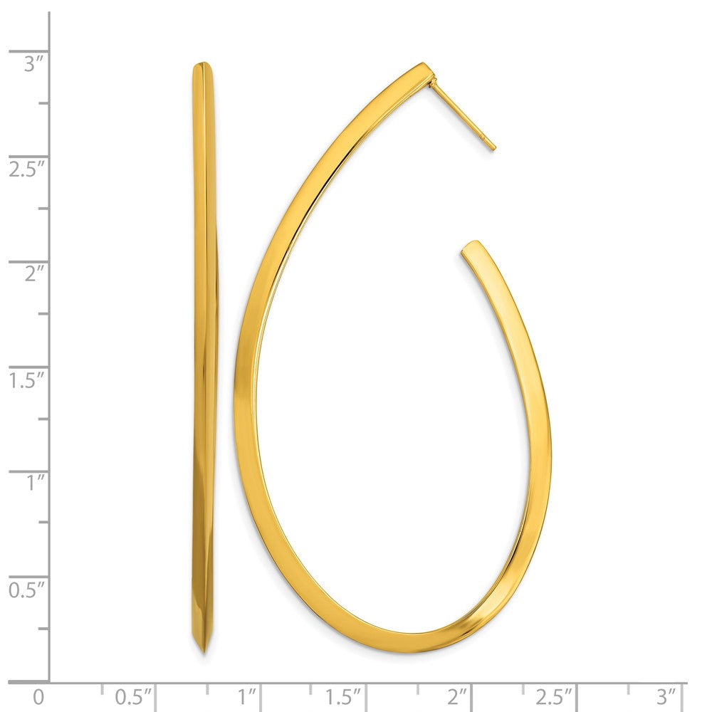 Stainless Steel Polished Yellow Ip-Plated Post Hoop Earrings