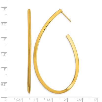 Stainless Steel Polished Yellow Ip-Plated Post Hoop Earrings