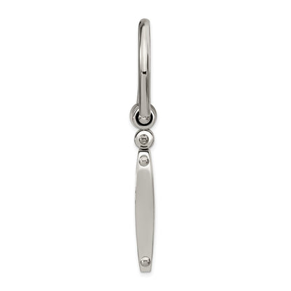 Stainless Steel Chisel Brushed And Polished Grey Carbon Fiber Inlay Key Ring