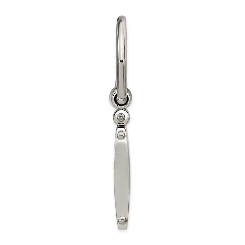 Stainless Steel Chisel Brushed And Polished Grey Carbon Fiber Inlay Key Ring