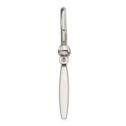 Stainless Steel Chisel Brushed And Polished Key Ring