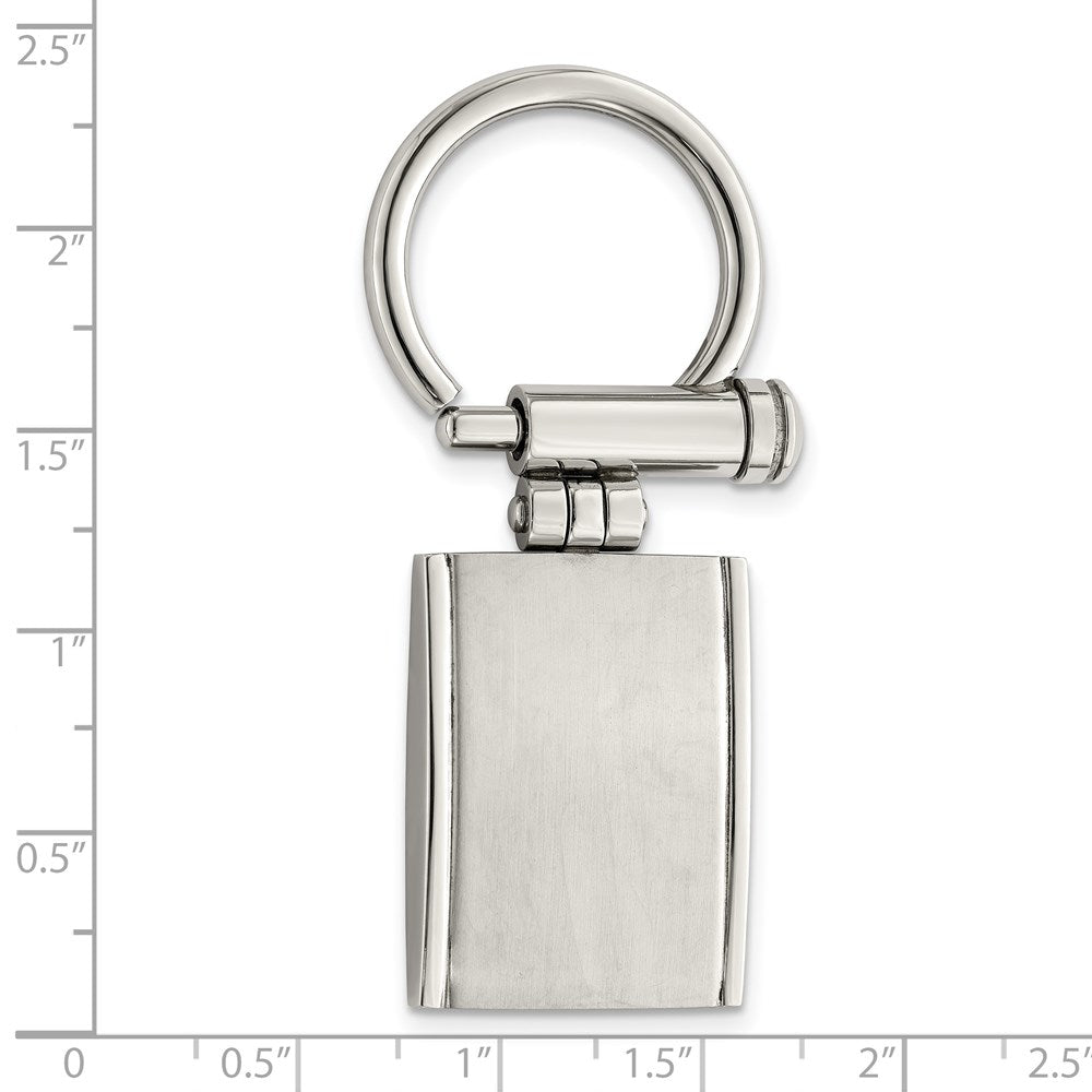 Stainless Steel Chisel Brushed And Polished Key Ring