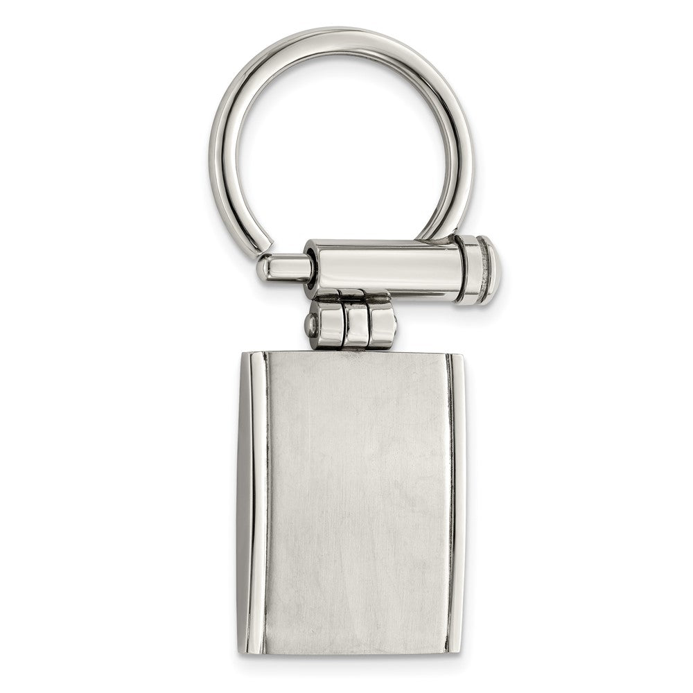 Stainless Steel Chisel Brushed And Polished Key Ring