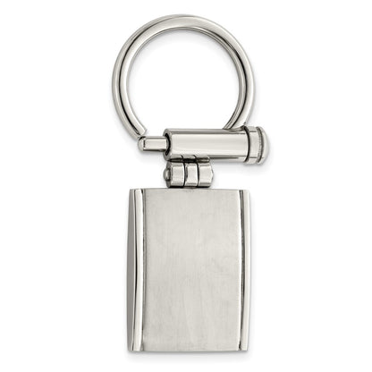 Stainless Steel Chisel Brushed And Polished Key Ring