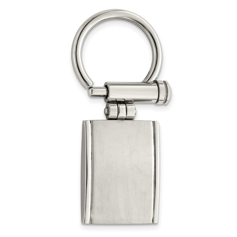 Stainless Steel Chisel Brushed And Polished Key Ring
