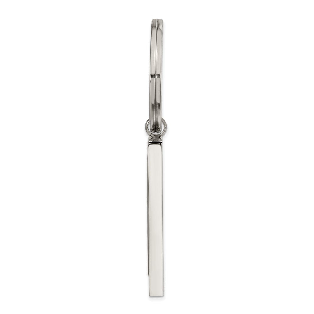 Stainless Steel Polished And Textured Key Ring